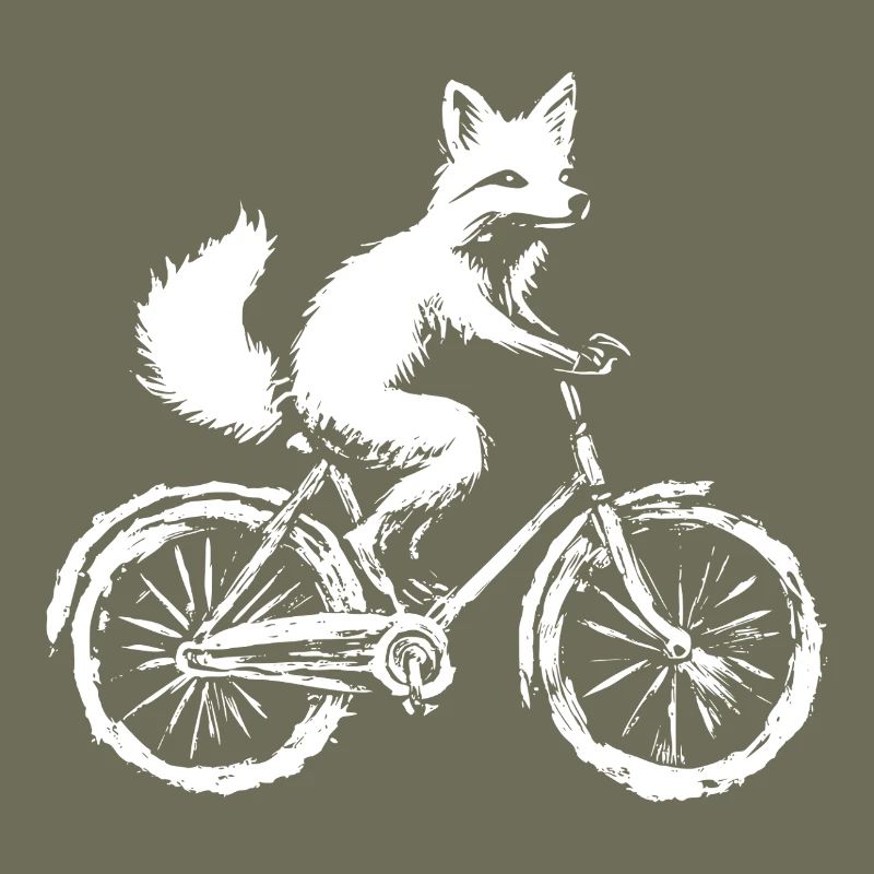 Funny Bicycle Fox