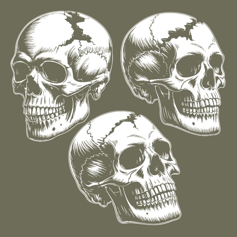 Three Skull Silhouettes