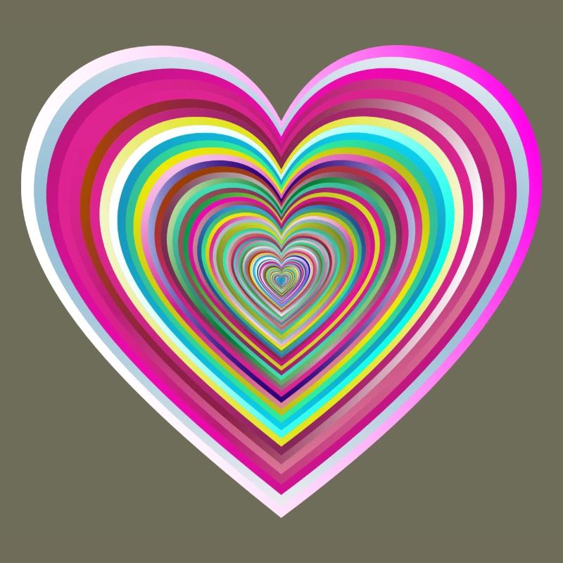buntes Herz mit 3D-Effekt