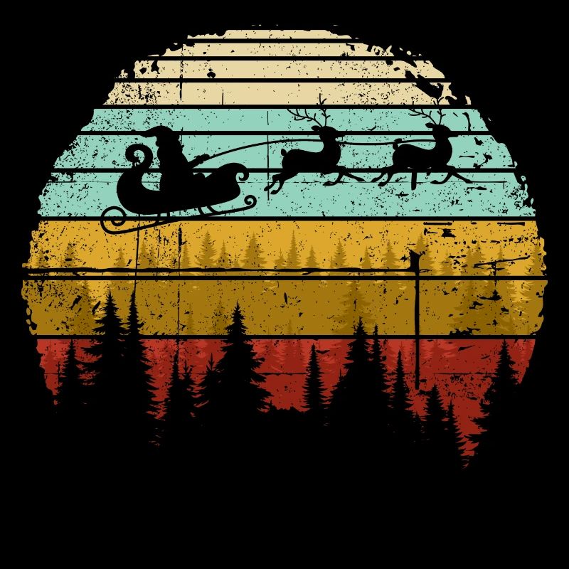 Vintage Sunset Santa Sleigh