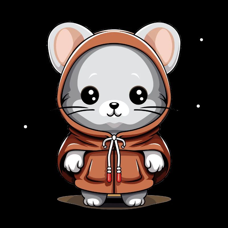 Souris Noël Design - Style Kawaii
