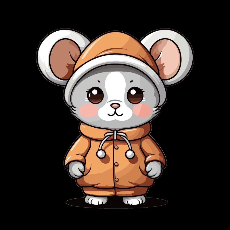 Souris Noël Design - Style Kawaii