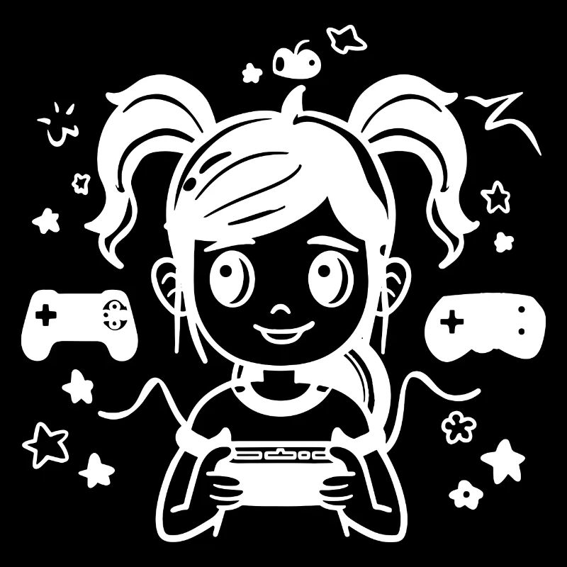 Dessin animé de fille de jeu