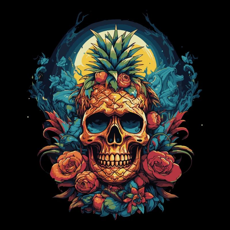 Pineapple Punk Skull
