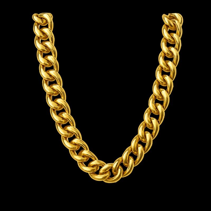 Gold Curb Chain Necklace