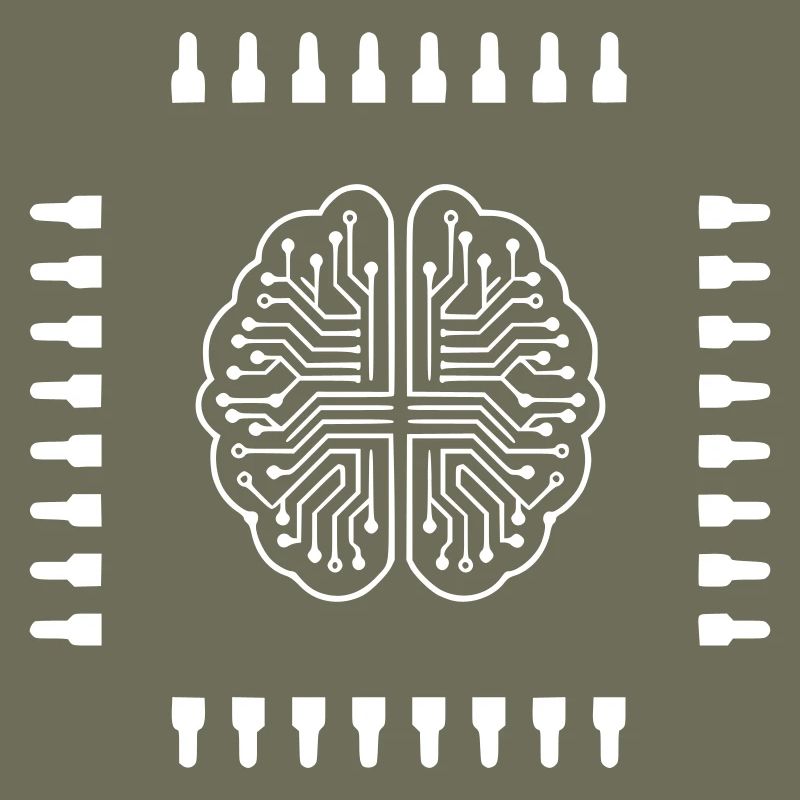 AI Brain Chip Processor Tech Vector