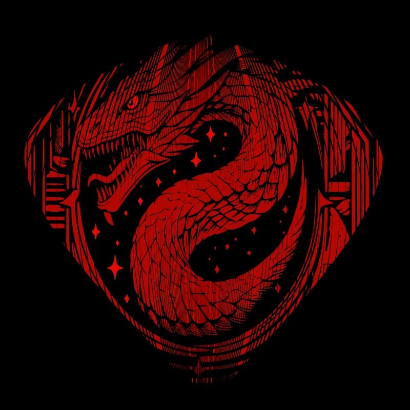 Roter Yin-Yang-Wirbel
