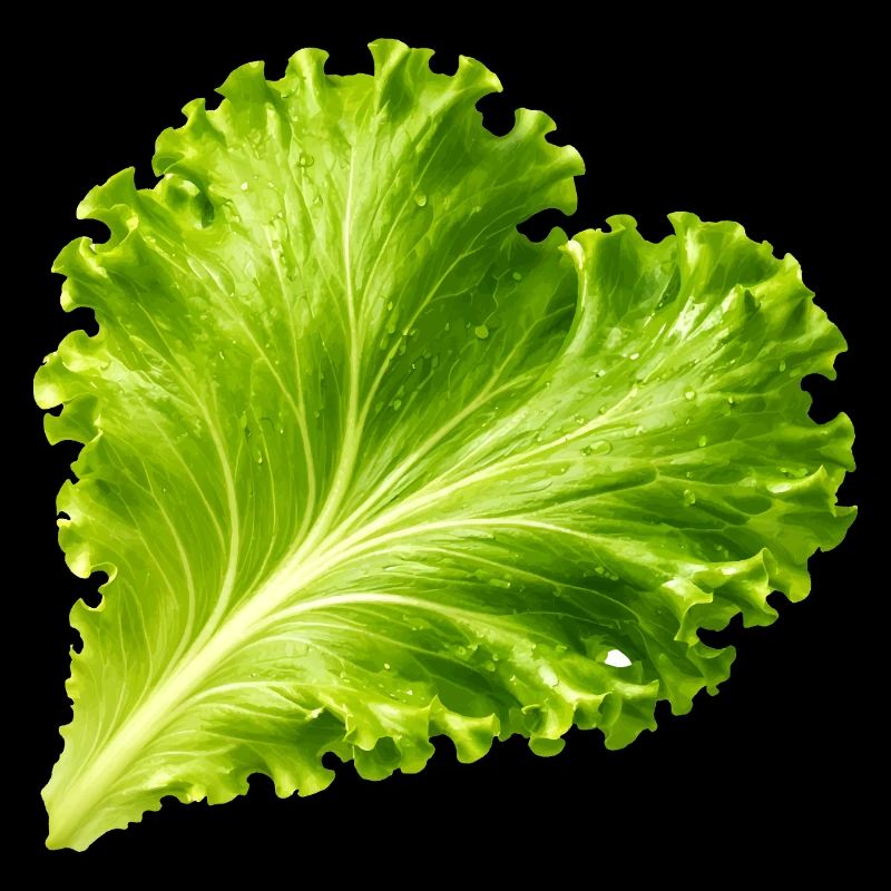 Lettuce leaf in heart shape illustration