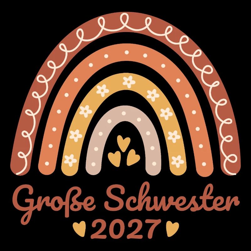 Große Schwester 2027 Boho Regenbogen 