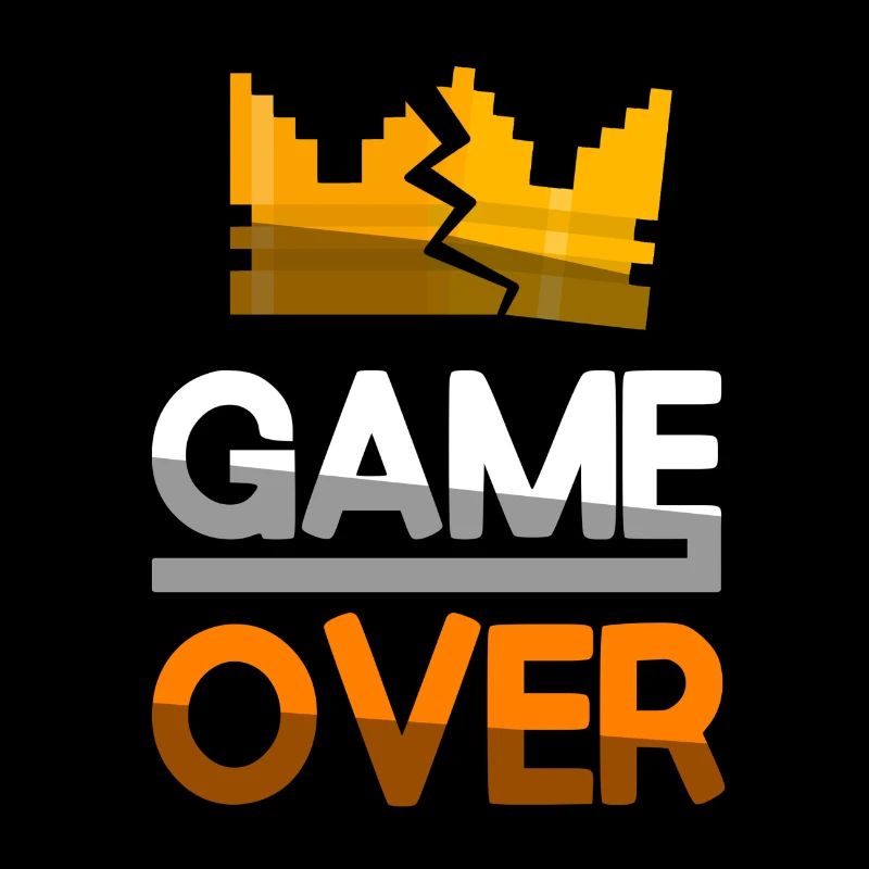 GAME OVER (Orange) + King Crown - Gaming