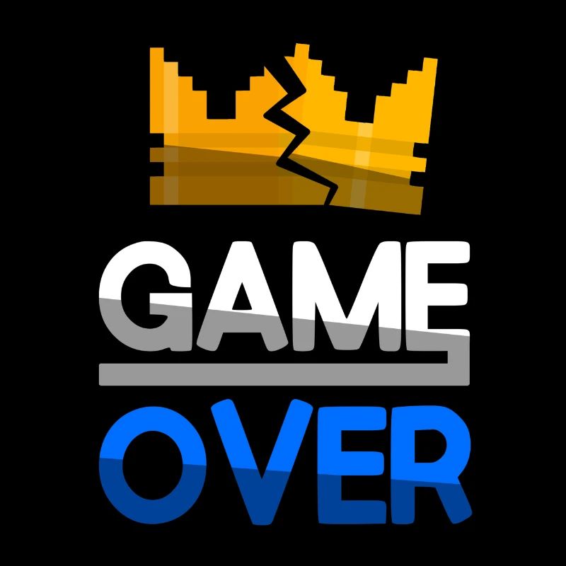 GAME OVER (Blue) + King Crown - Gaming