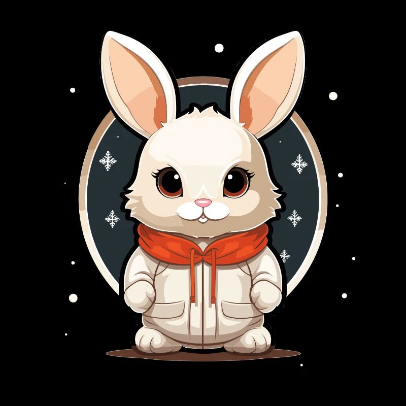Design de Noël lapin - Style Kawaii
