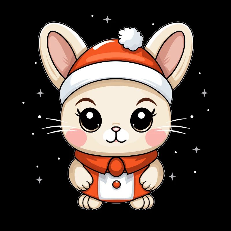 Design de Noël lapin - Style Kawaii