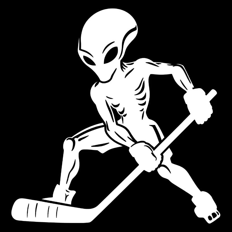 Alien Eishockeyspieler Silhouette Minimalistisches