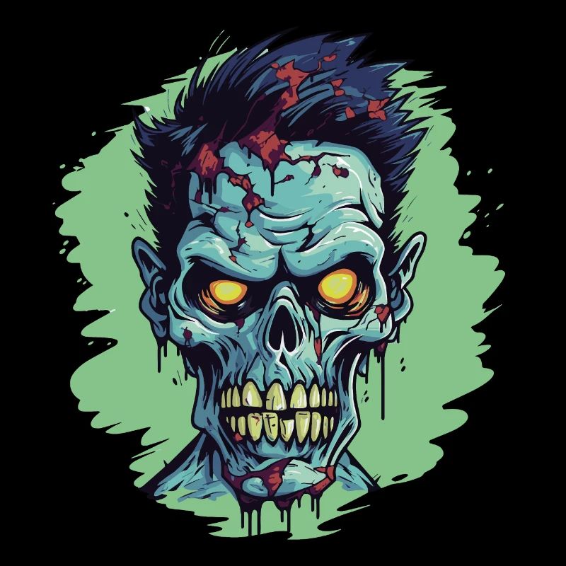 Horror Punk Zombie Schädel