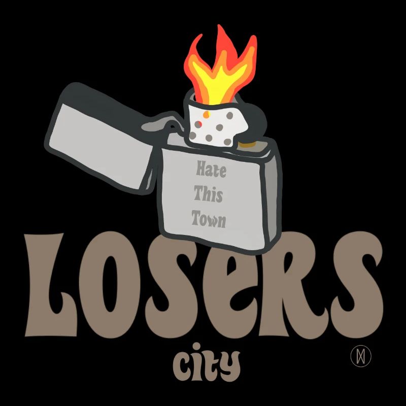 Grunge Rebel Lighter - Hate this town