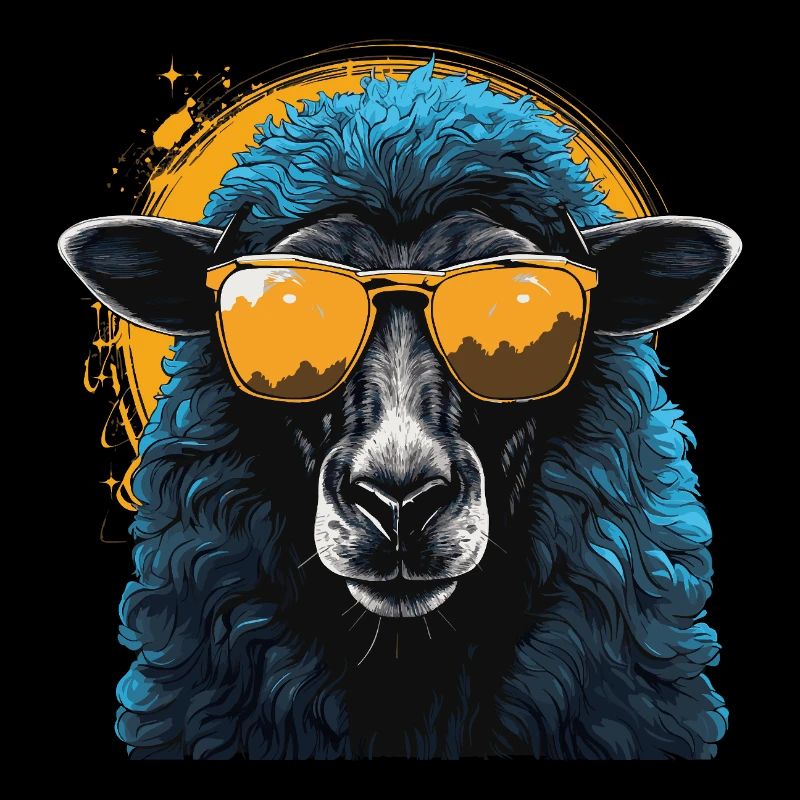 Cooles Schaf mit Sonnenbrille