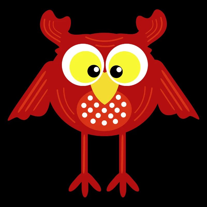 Rote Eule auf langen Beinen