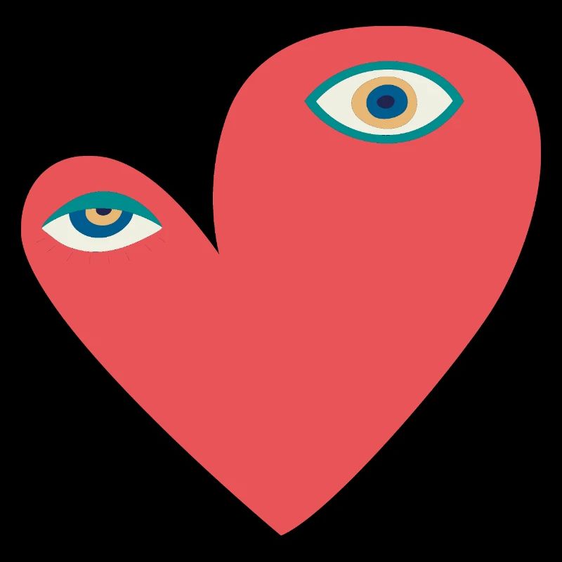 Surreal Heart with Eyes