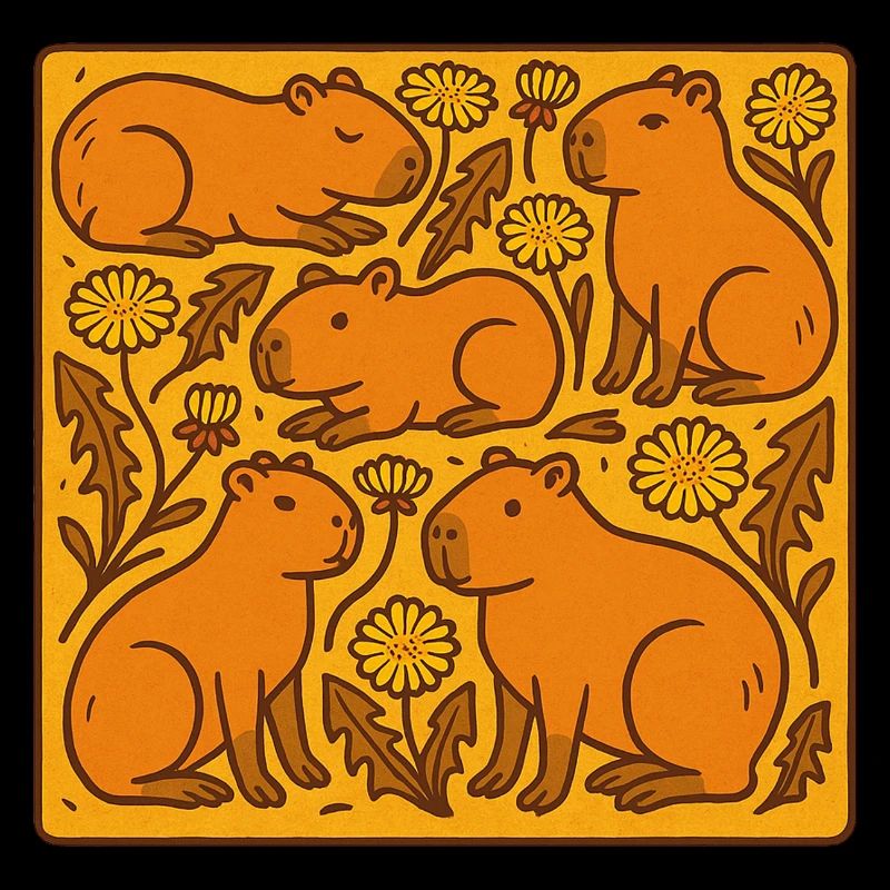 Capybara-Chor in Blüte