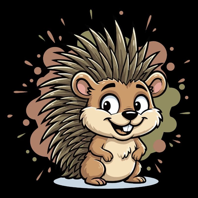 Cuddly Hedgehog Cartoon
