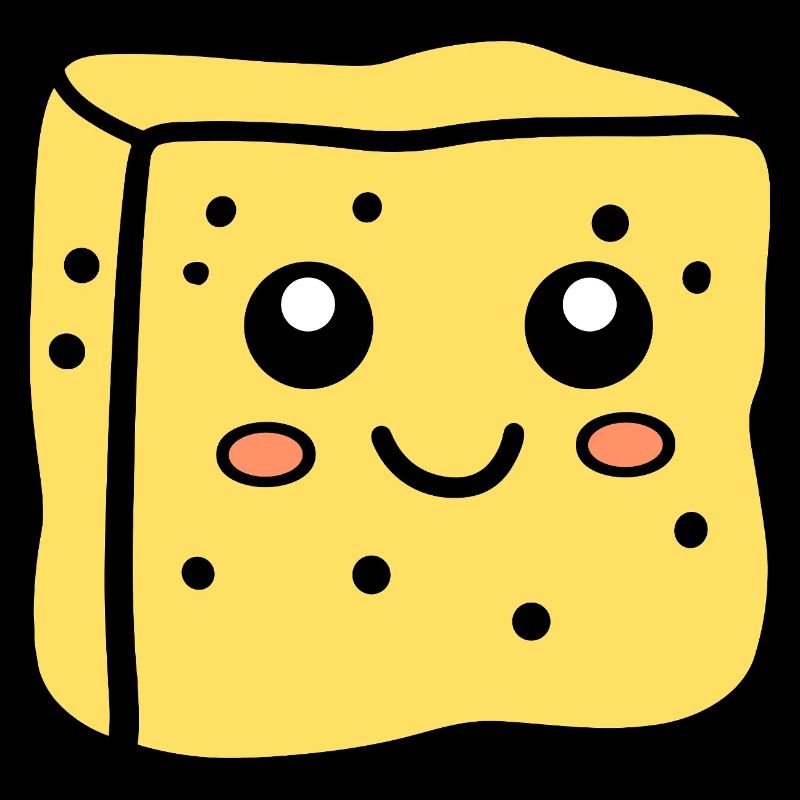 Spongeface Adorable Illustration éponge