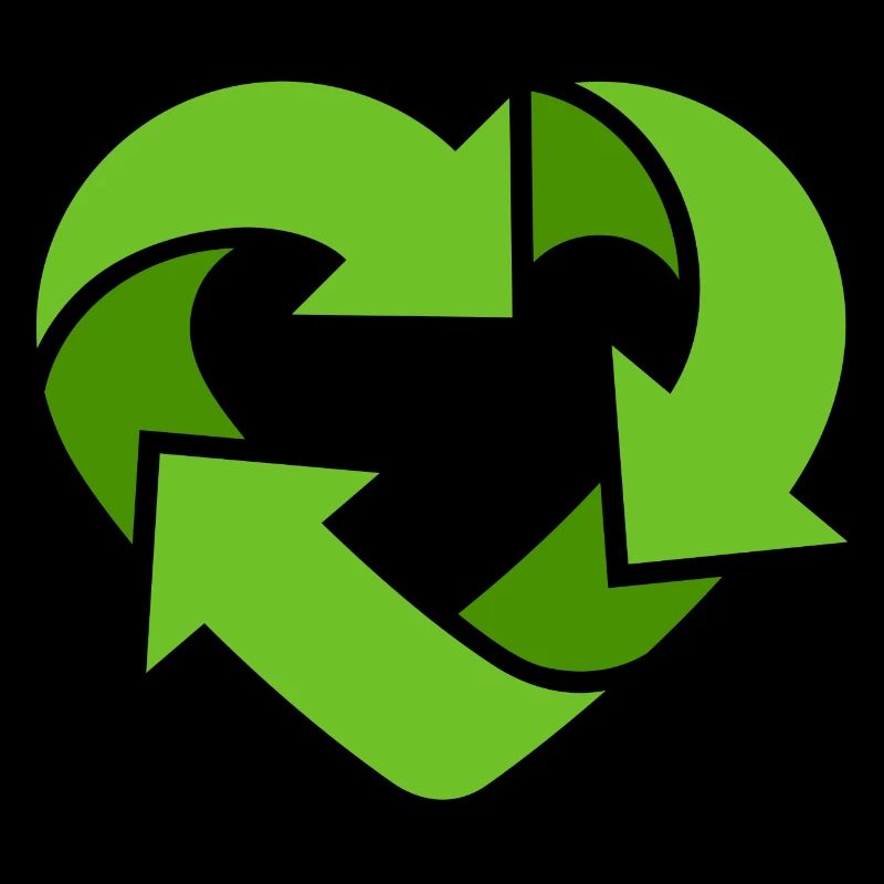 Recycling Heart + (Dein Text)