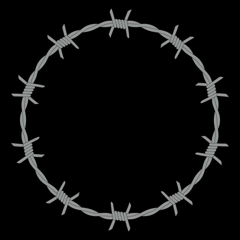 Stacheldraht dünn, Kreis, rund gebogen