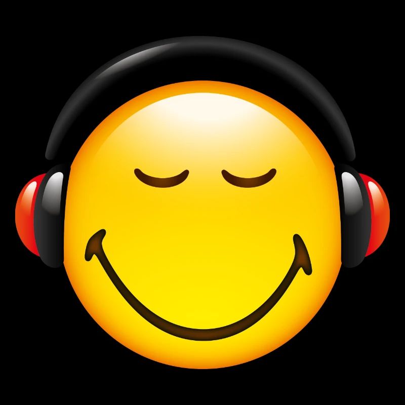 Smiley Glossy Headphones on