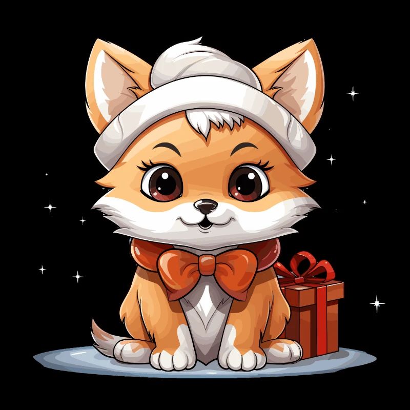 Fuchs Weihnachts Design - Kawaii Style