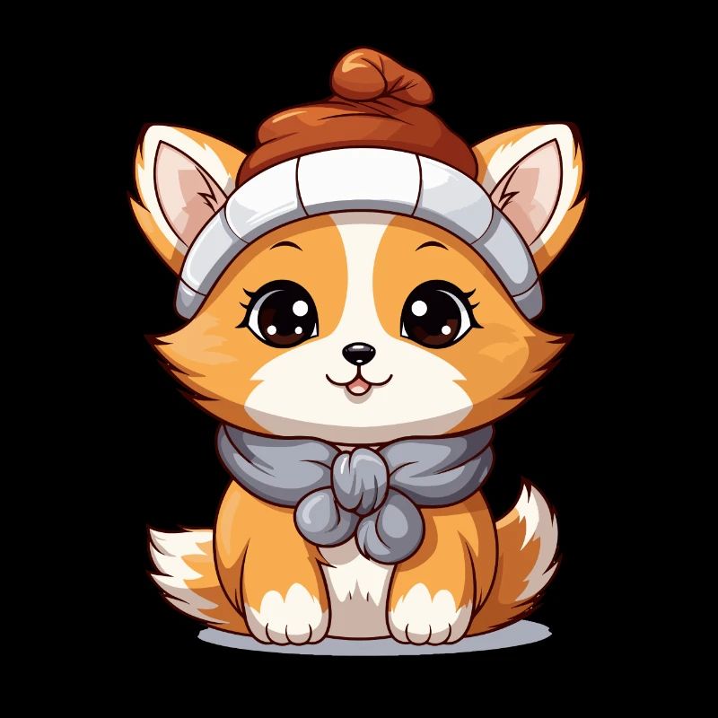 Fuchs Weihnachts Design - Kawaii Style