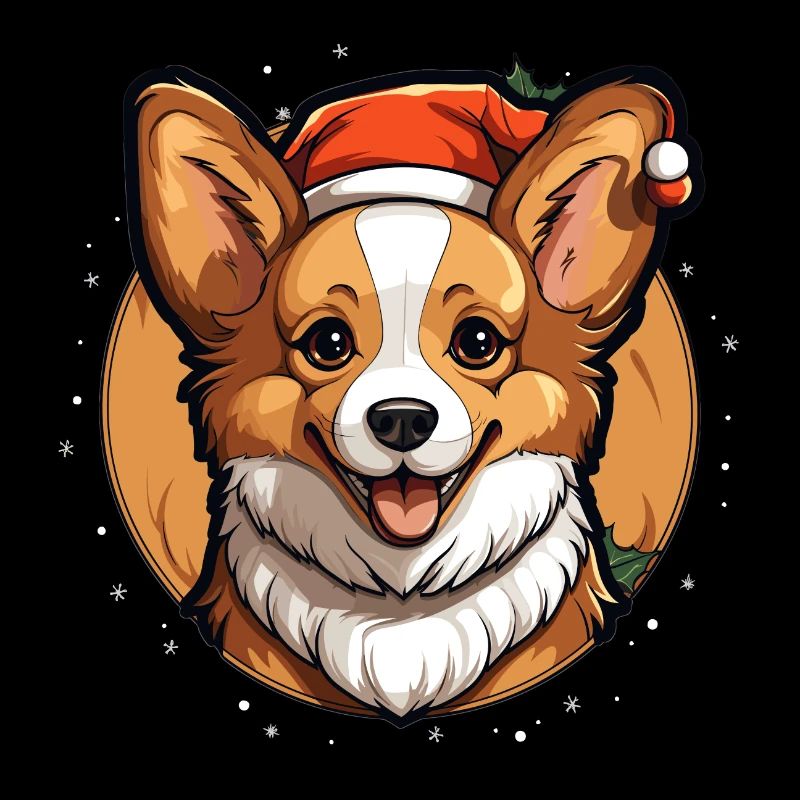 Design de Noël de chien - Style Kawaii