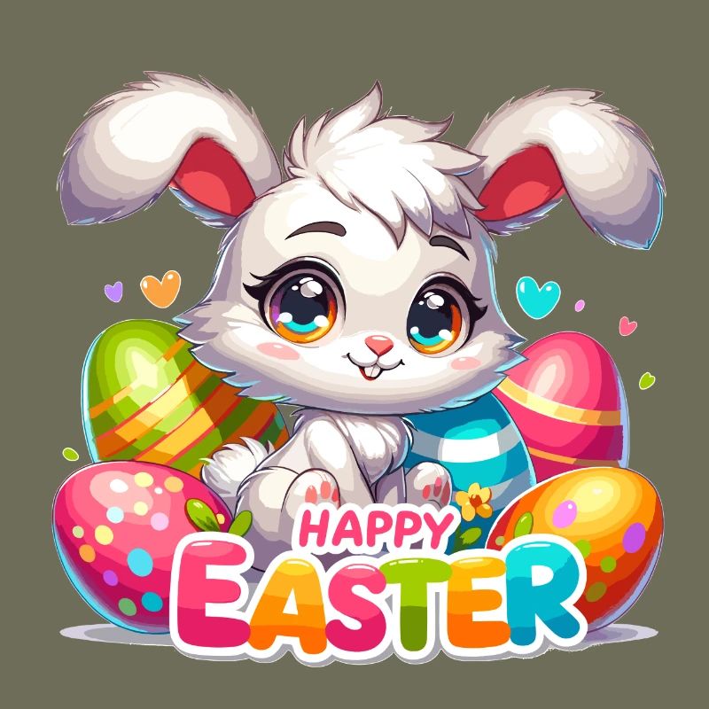 Joyeuses Pâques - Illustration de lapin de Pâques