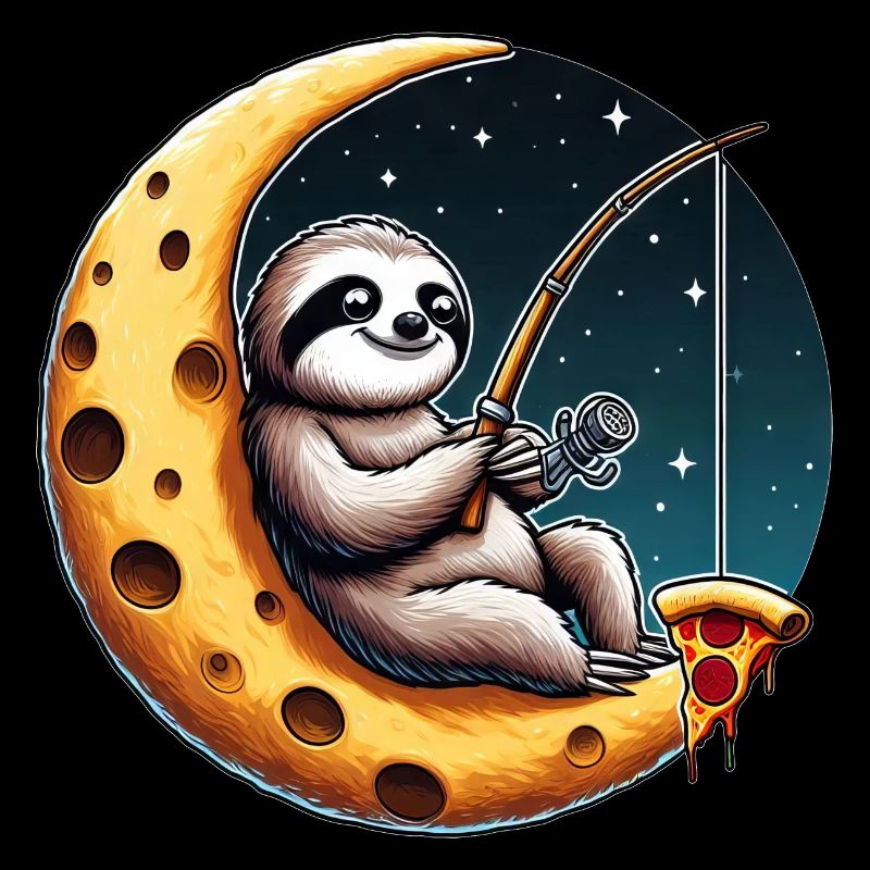 Sloth Angler Moon Pizza Space Space Fishing