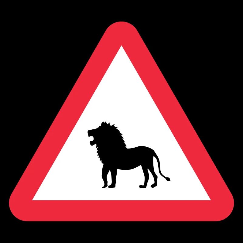Caution Lion Warning