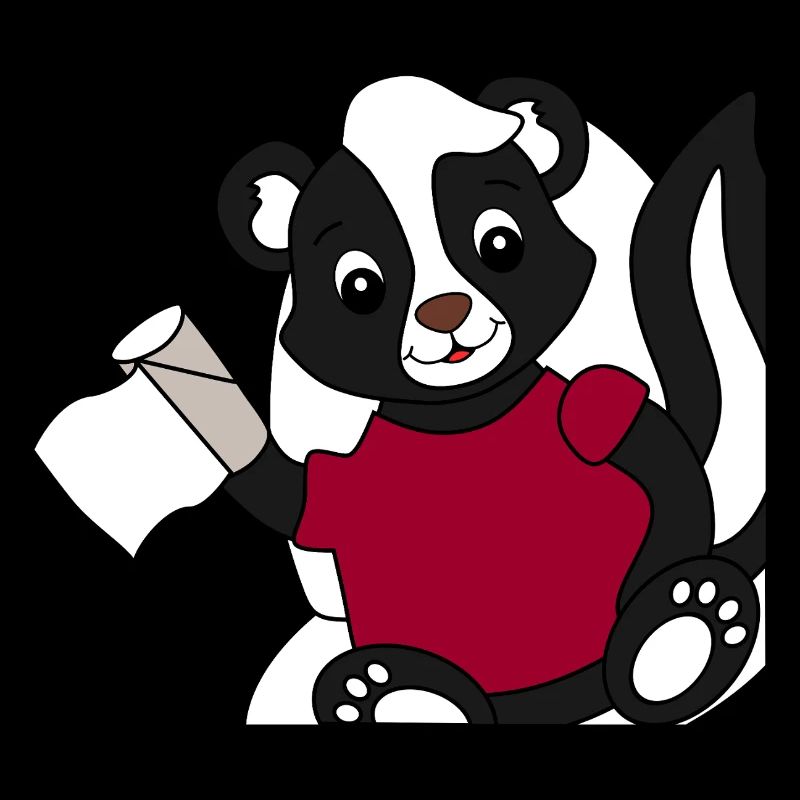 Skunk Pixie on toilet
