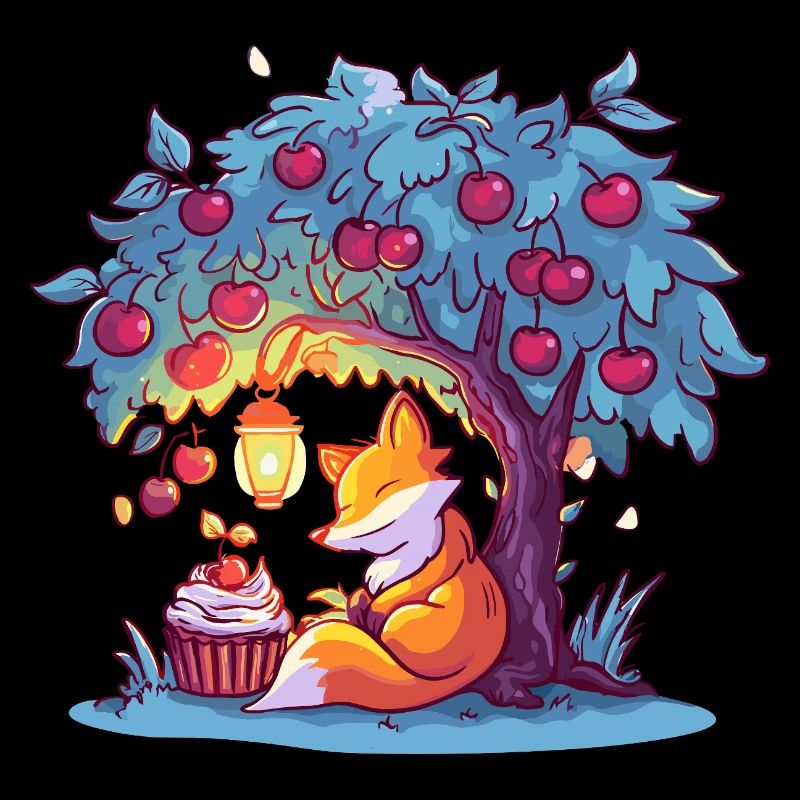 Kirschenbaum-Fuchs bei Laterne