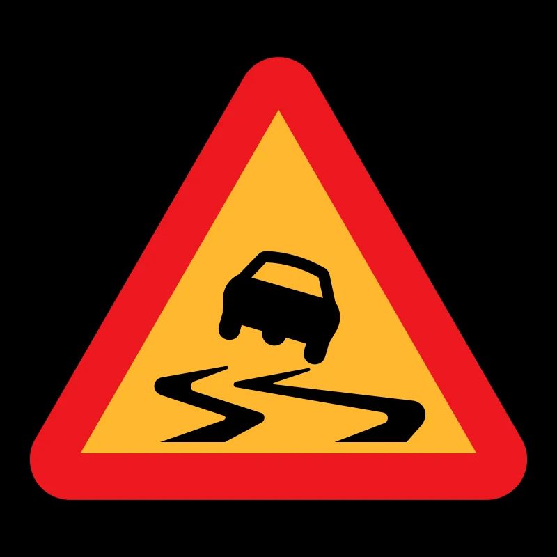 Skidding Car Warning Sign