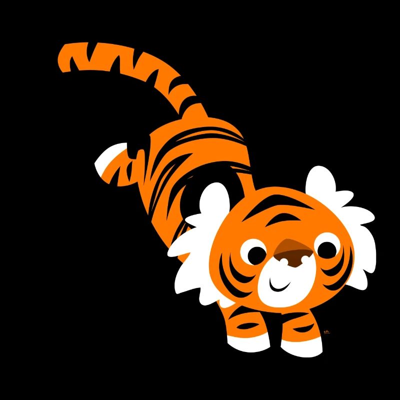 Cute Jumping Cartoon Tiger by Cheerful Madness!!