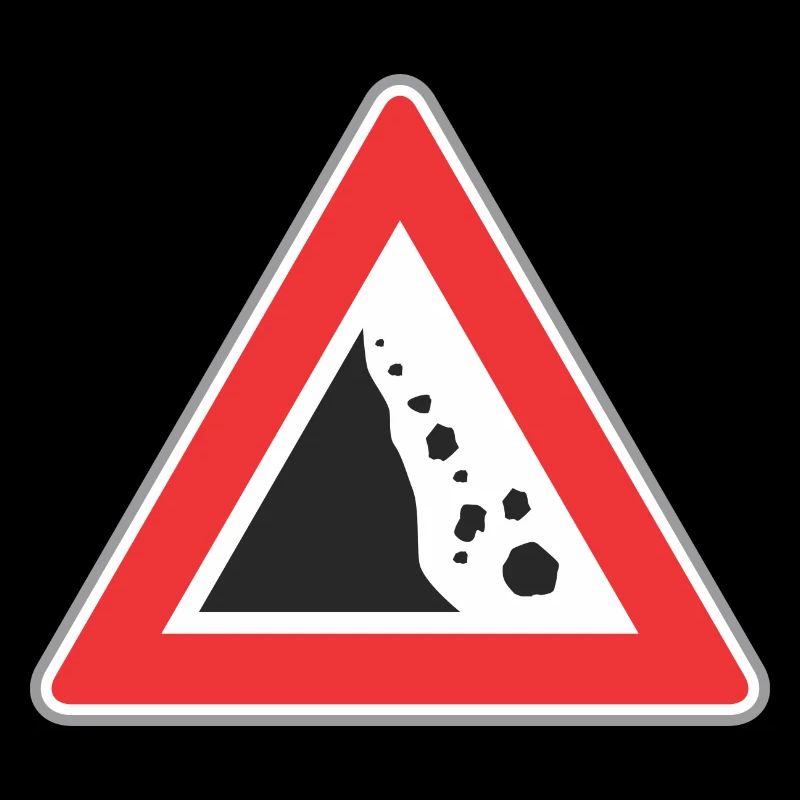 Panneau routier chute de pierre