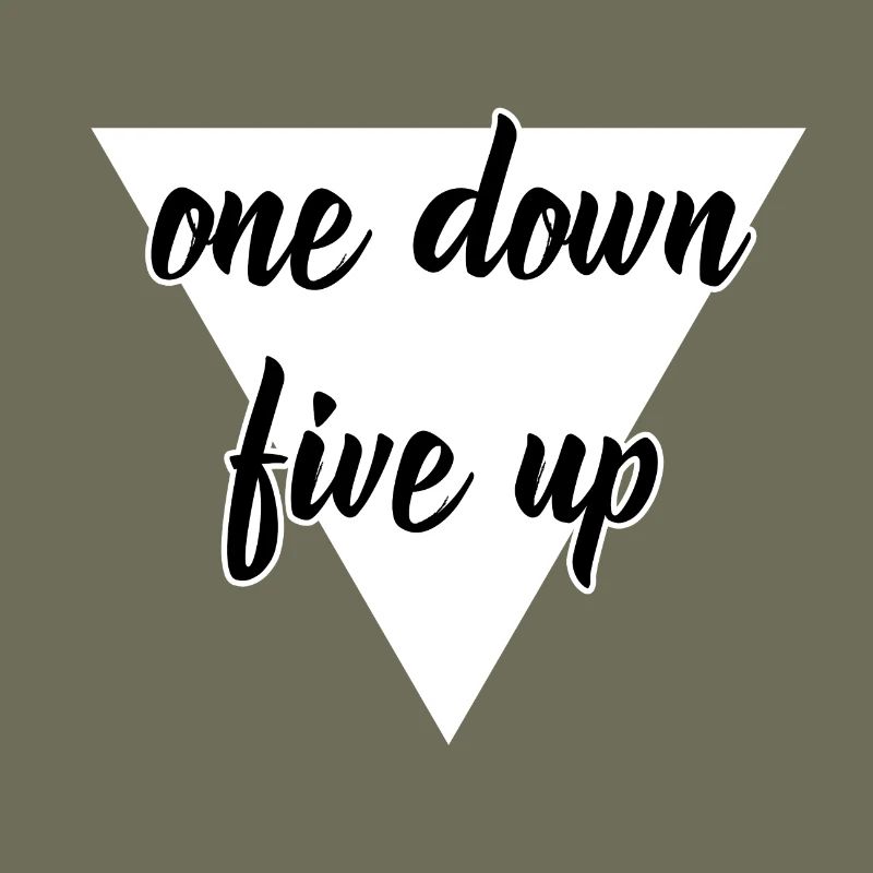 One Down Five Up design white