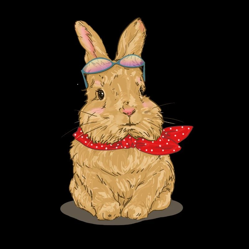 Lapin doux avec écharpe