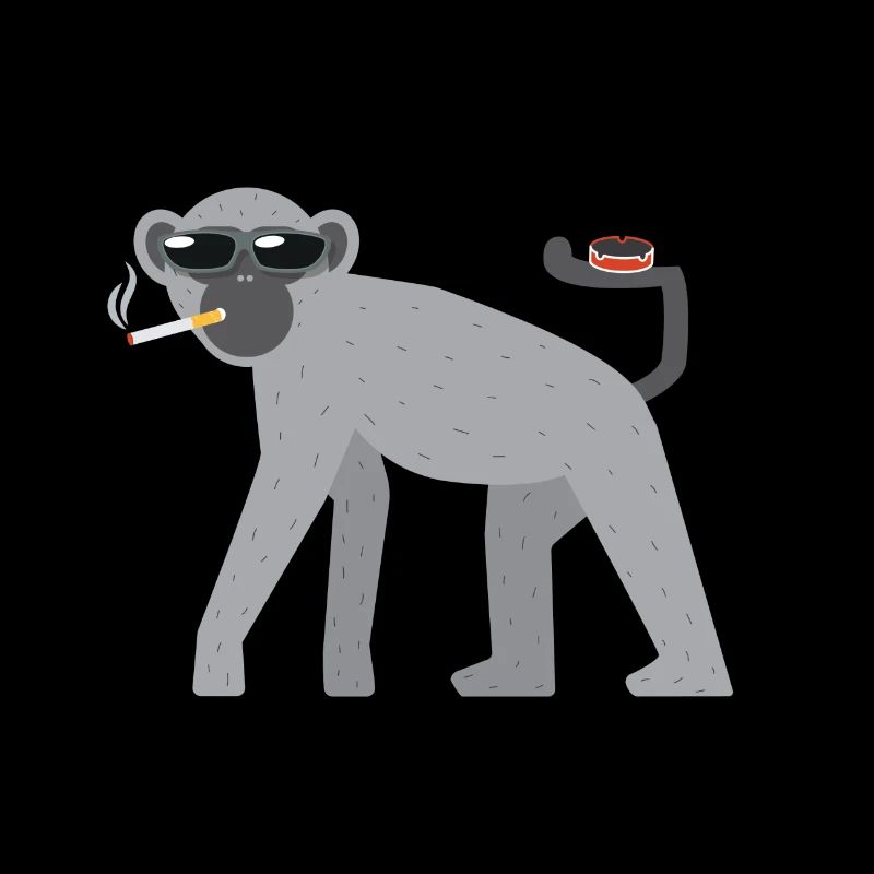 t-shirt smoking monkey cigarette