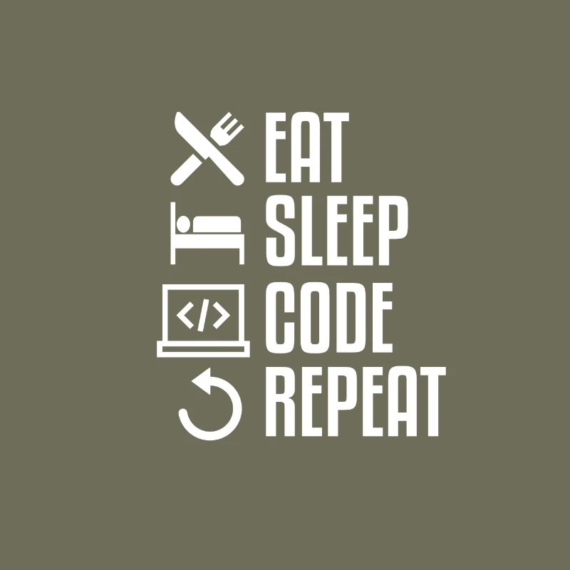 EAT SLEEP CODE REPEAT WHITE Computer T-Shirt