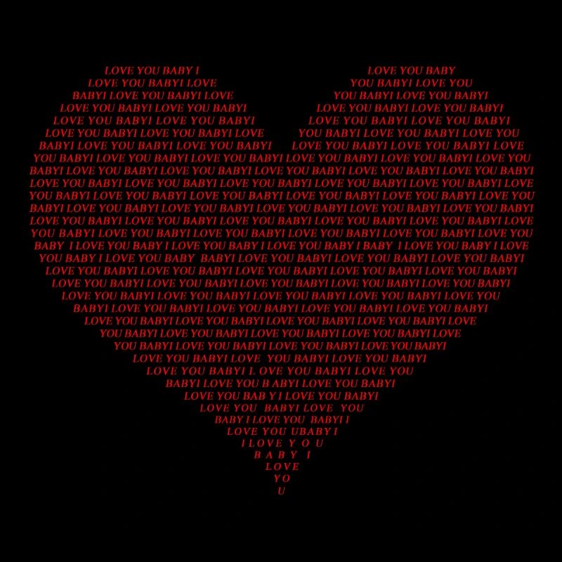 Typografie Herz Form Design rot Text, den ich liebe dich