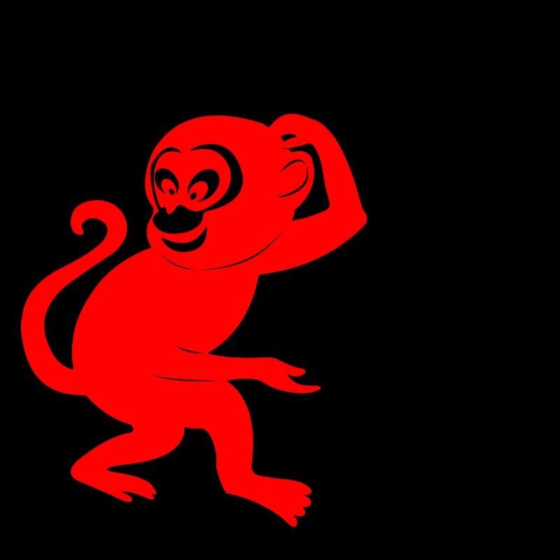 Caractère chinois singe rouge avec image de singe