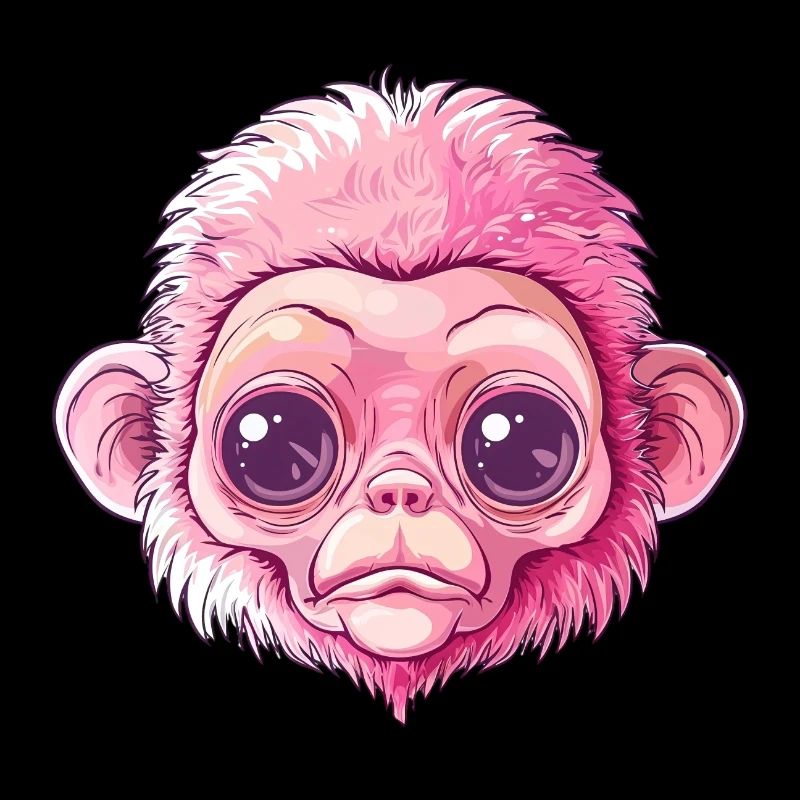Pink Bigeyes Monkey Motif
