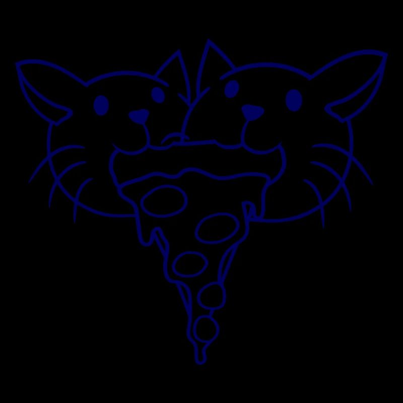 2 Katzen Essen Salami Pizza Fast Food Hunger Team