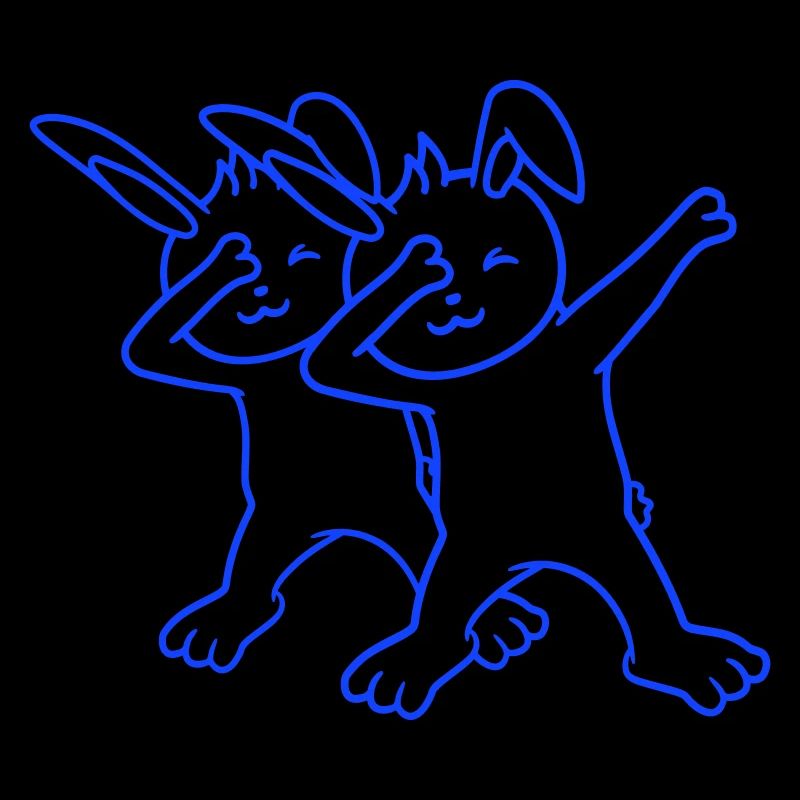 2 Hasen Dabbing Dab Dance Pose Tanzen Freunde Team