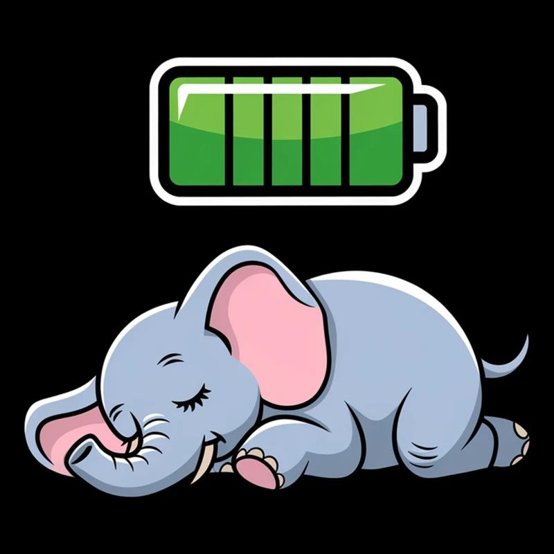 Elefant Sleeping Recharging Night Bedtime